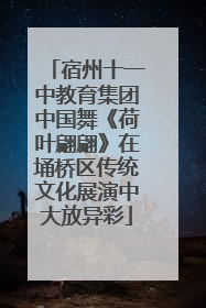 宿州十一中教育集团中国舞《荷叶翩翩》在埇桥区传统文化展演中大放异彩